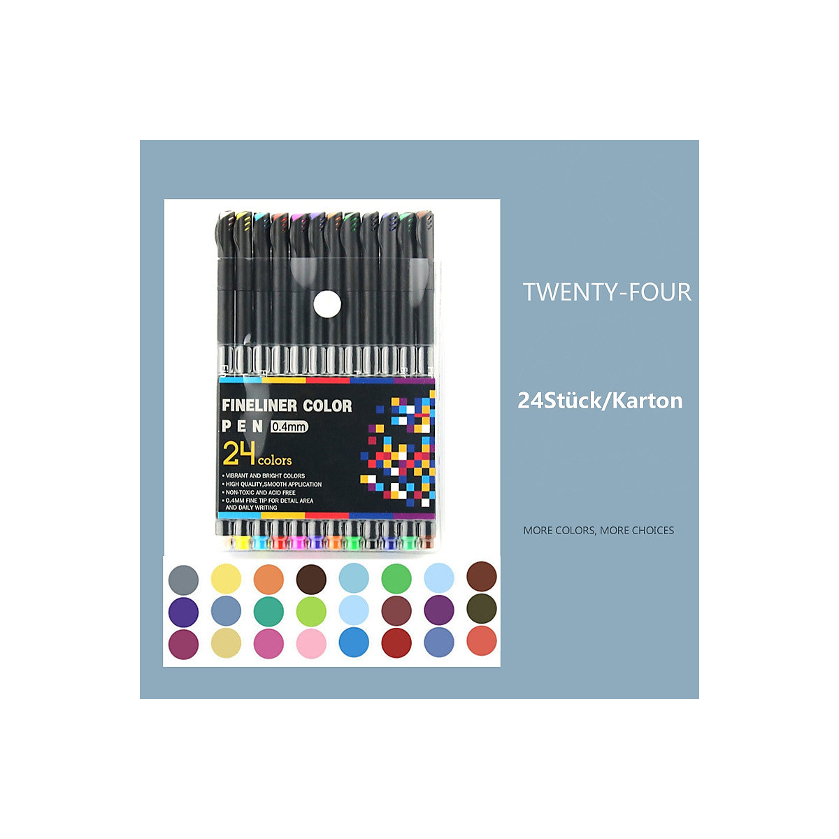 Kunst-spezielles Aquarell-Pinselset für Kinder Wasserbasiertes Fasernadel-Röhrchen-Farbhakenstift-Set Briefpapier
