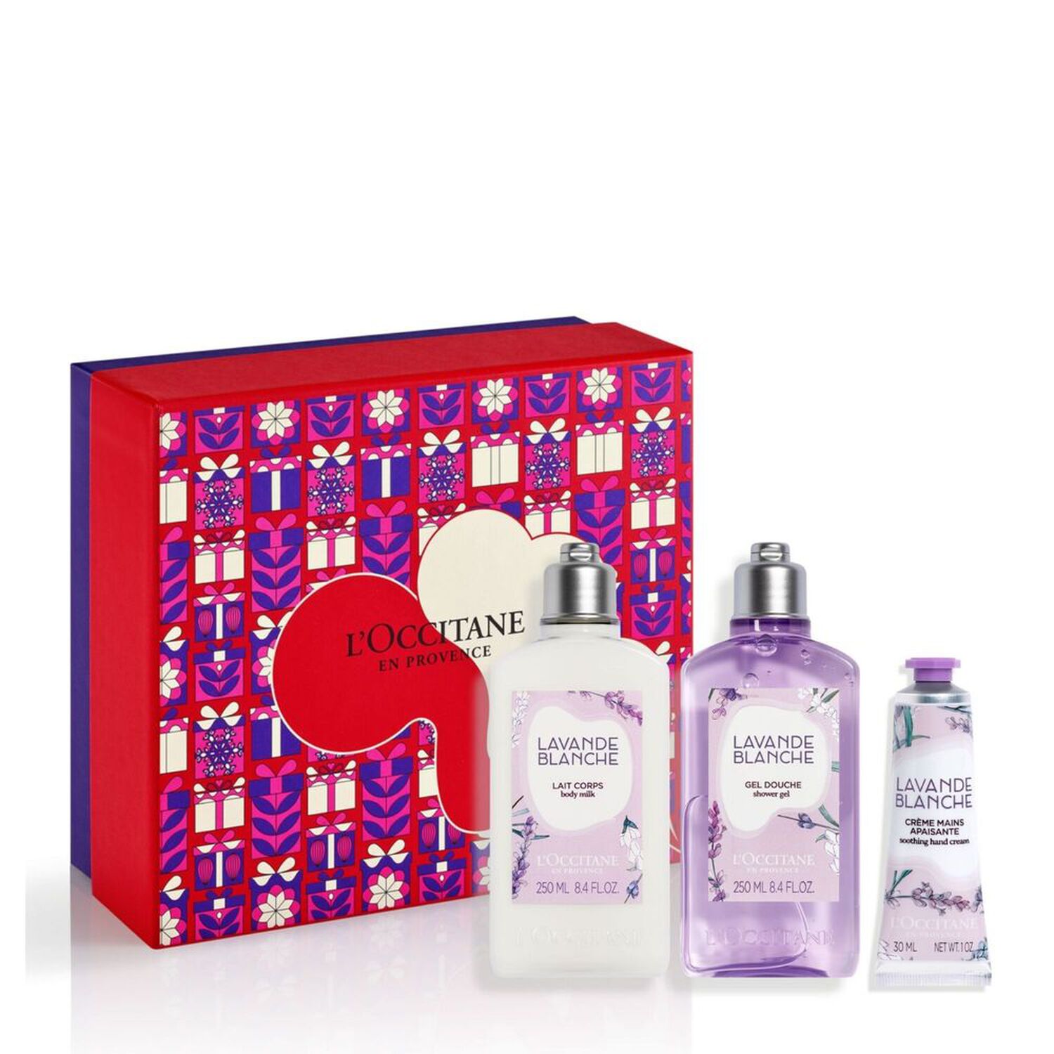 l'occitane Lavande Blanche Coffret Gel douche 250 ml + 2 Produits