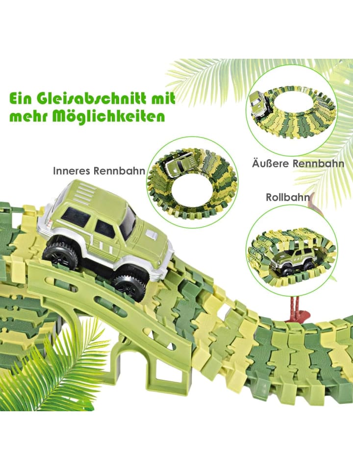 COSTWAY Autorennbahn Rennstrecke 240 tlg. Set in Grün günstig kaufen 33 cm