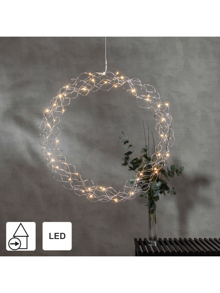 STAR Trading LED Dekokranz ,Curly, chrom, Ø 45cm in Chrom günstig kaufen onesize