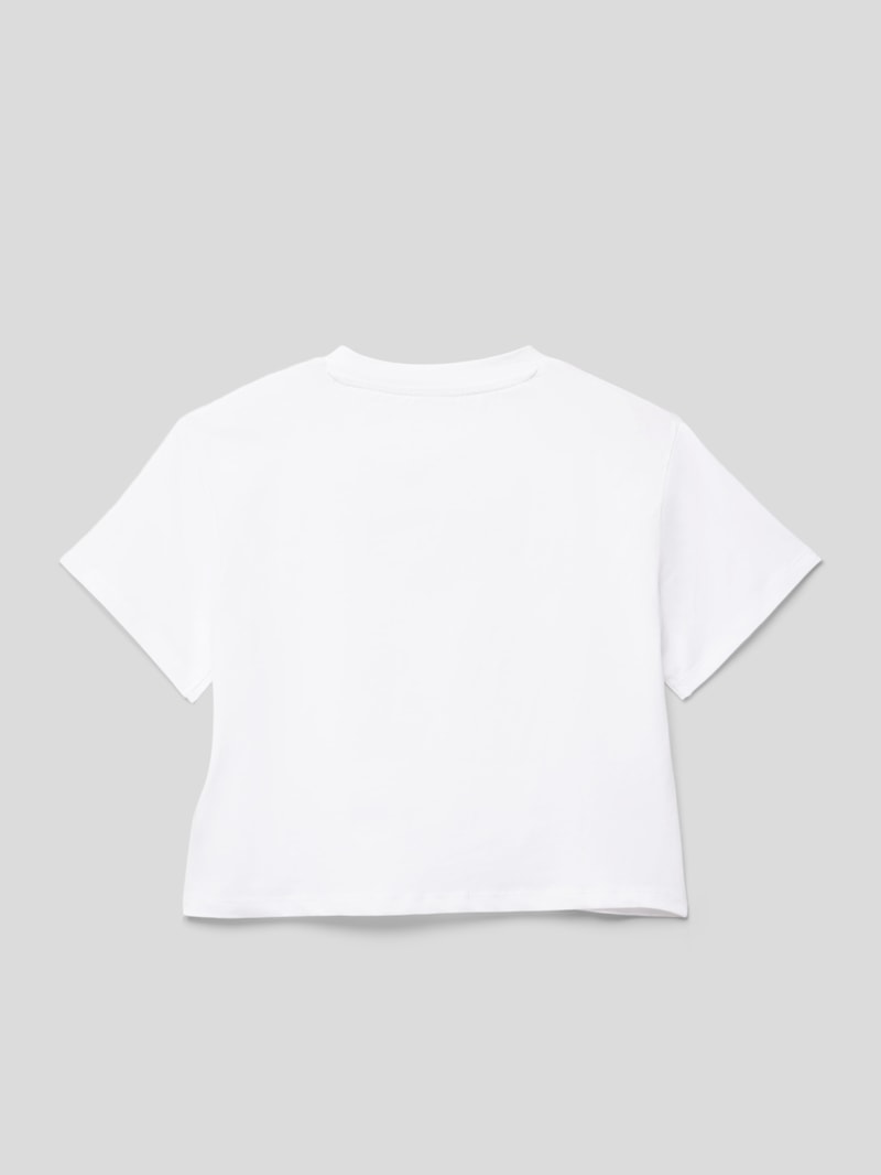 T-Shirt mit Ziersteinbesatz in weiß