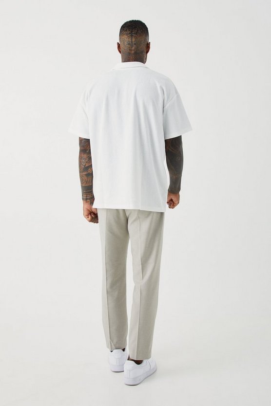 Strukturiertes Oversize Poloshirt