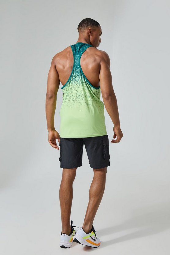 Man Active grünes Ombre Gym Tanktop