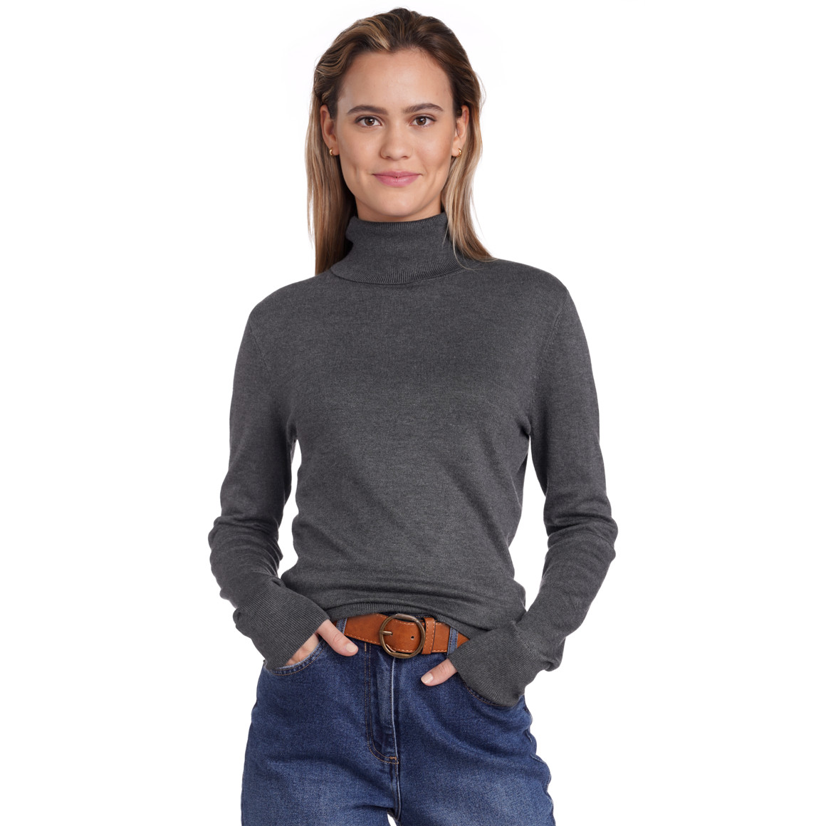 Damen Rollkragenpullover aus Feinstrick