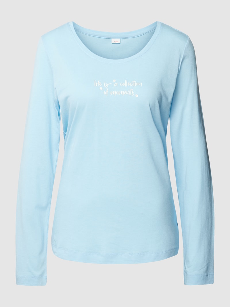 Longsleeve mit Statement-Print Modell 'Everyday' in blau