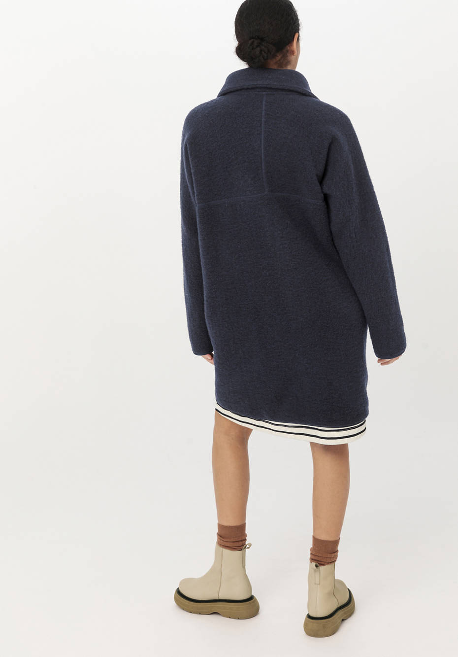 Wollfleece Mantel aus reiner Bio-Merinowolle