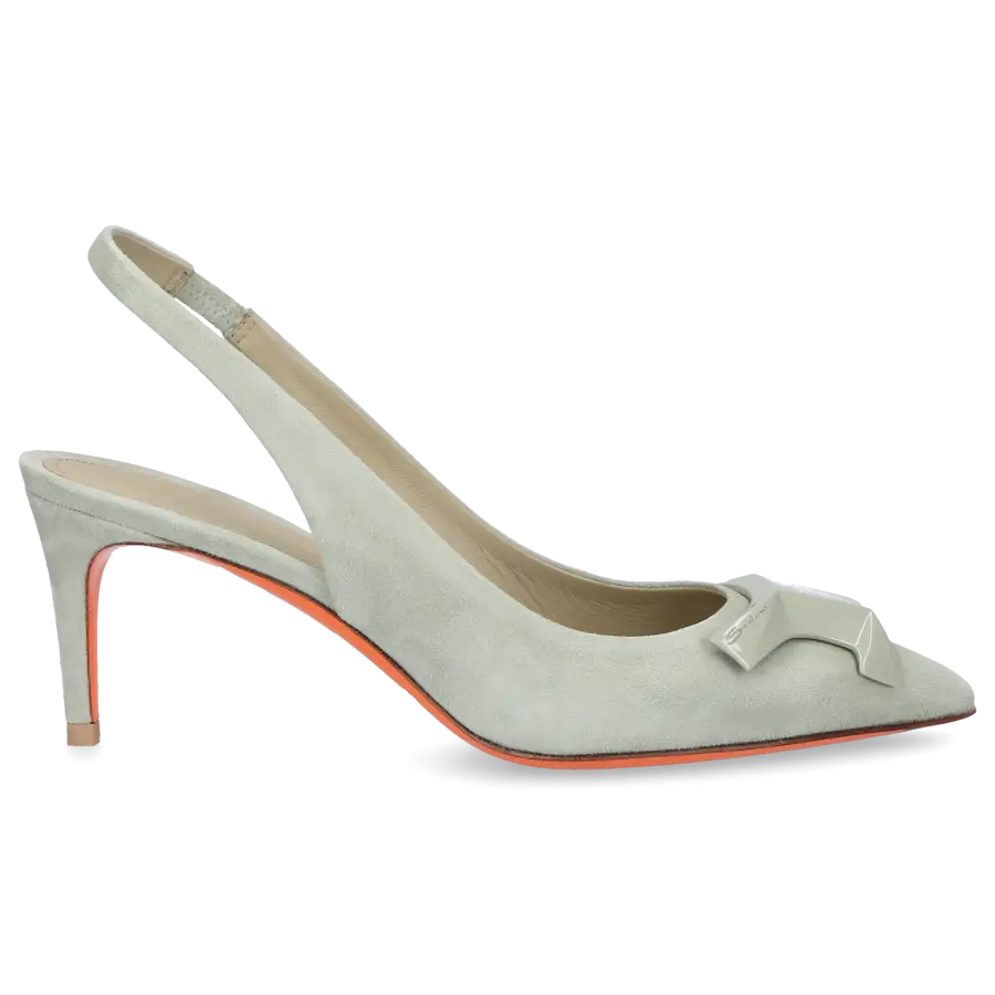Santoni - Slingpumps SIBILLE Veloursleder - grün