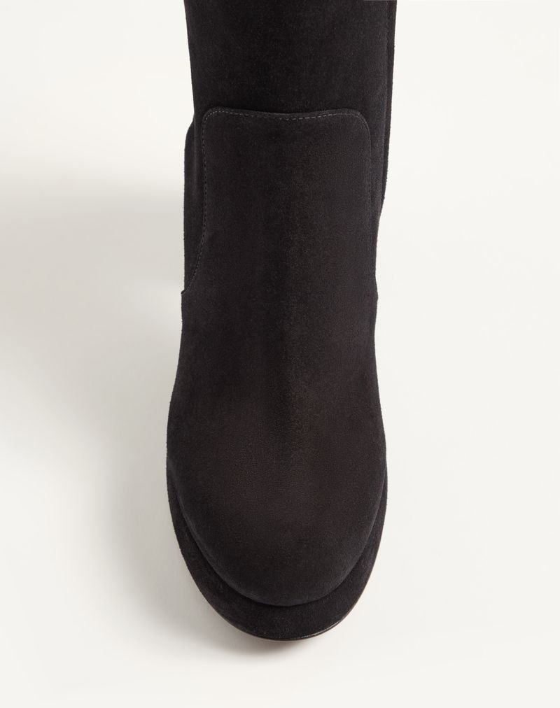 Bota de cano curto com plataforma Fawcette de 90 mm em couro rachado