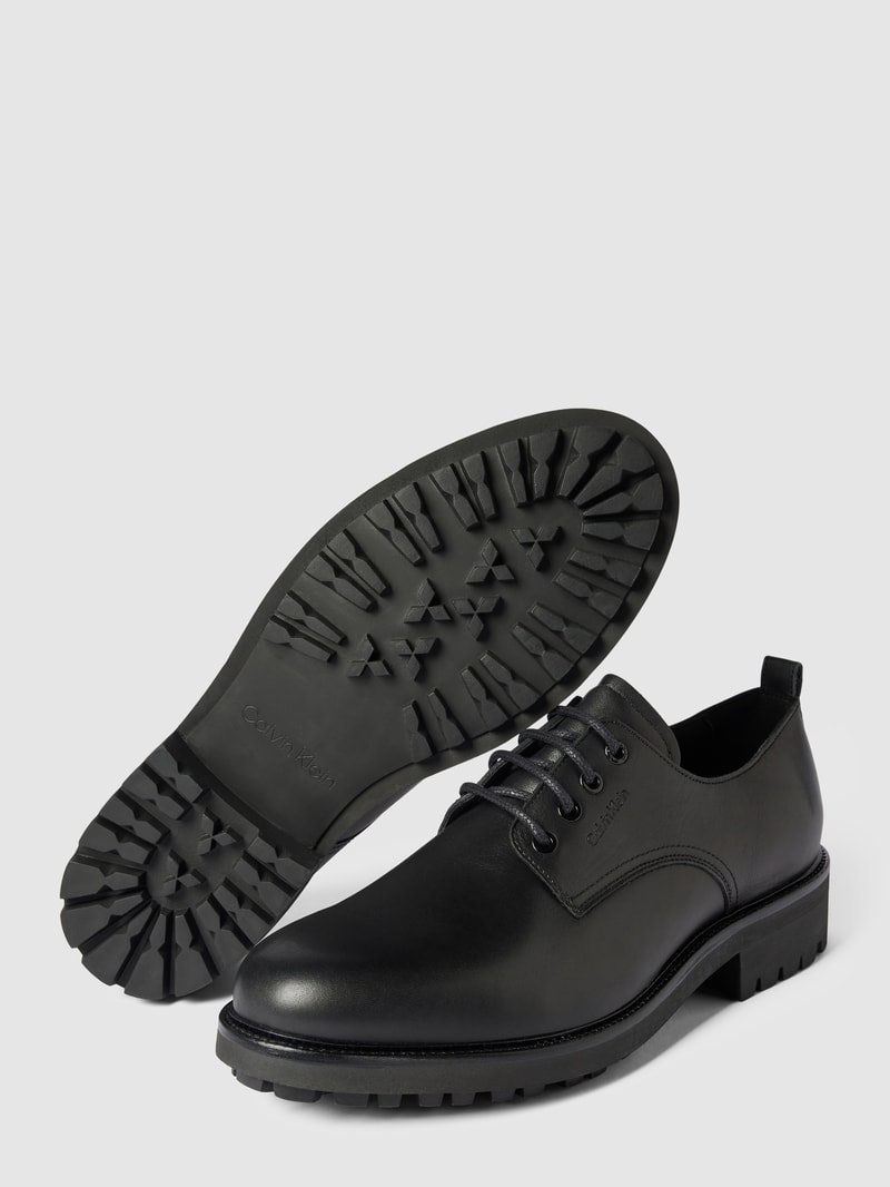 Boots aus Leder mit Label-Details Modell 'DERBY' in schwarz