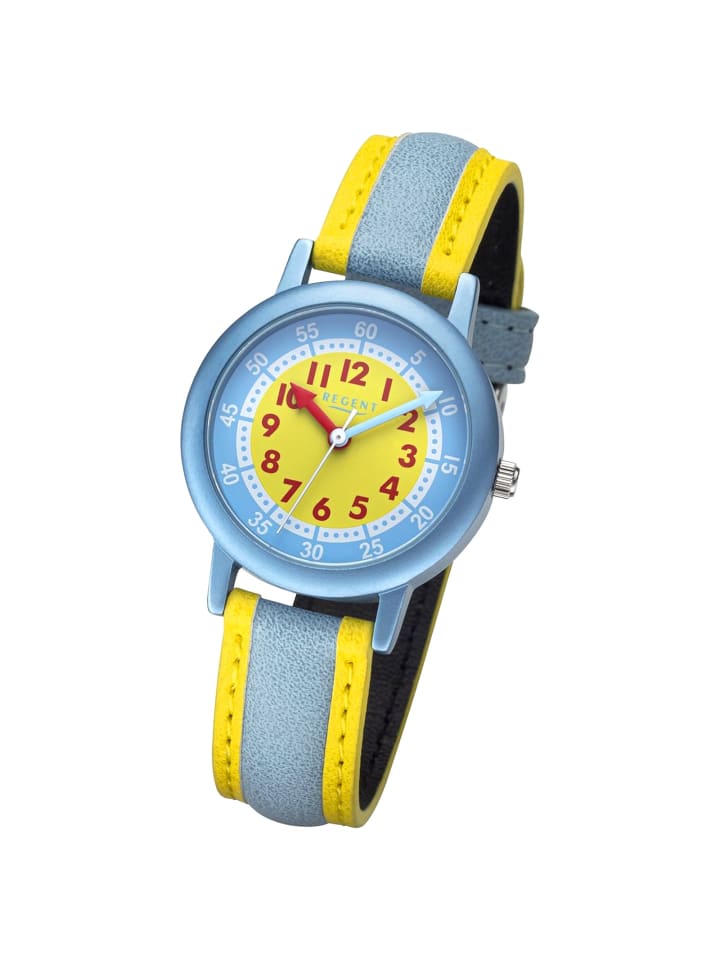 Regent Analog-Armbanduhr Regent Metallarmband gelb, hellblau klein (ca. 29,5mm) günstig kaufen onesize