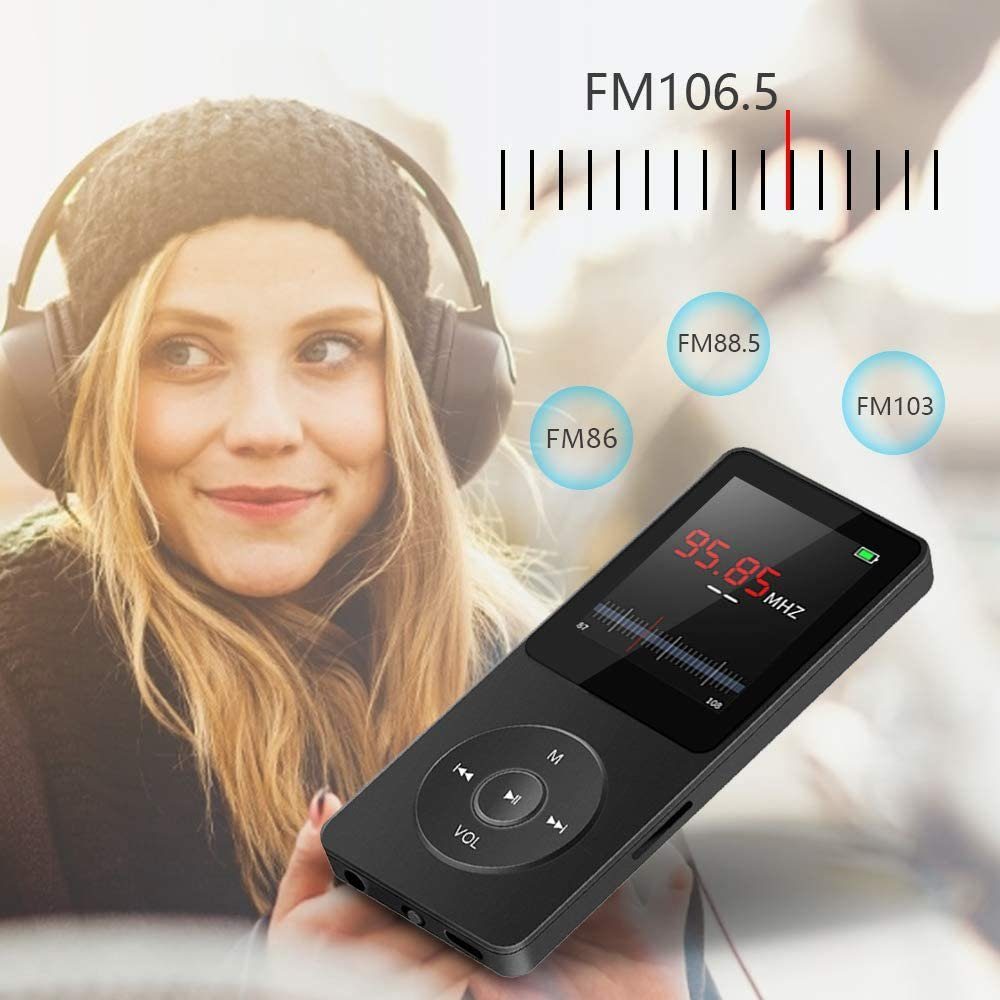 FeelGlad MP3-Bluetooth-Player mit Lautsprecher MP3-Player (FM-Radiofunktion)