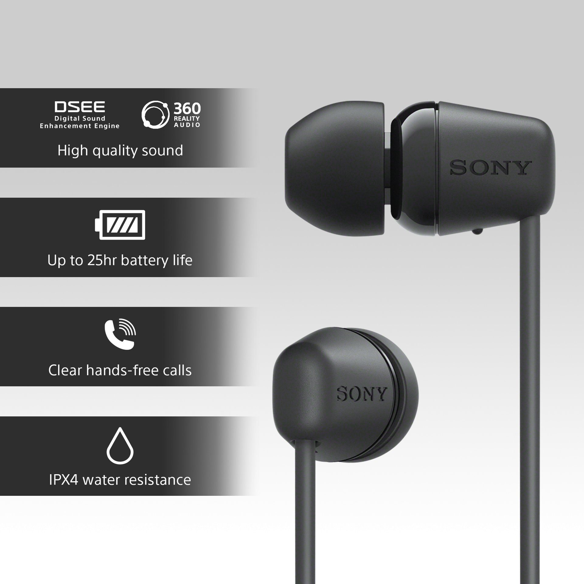 Sony In-Ear Kopfhörer WI-C100 In-Ear-Kopfhörer (Sprachsteuerung)