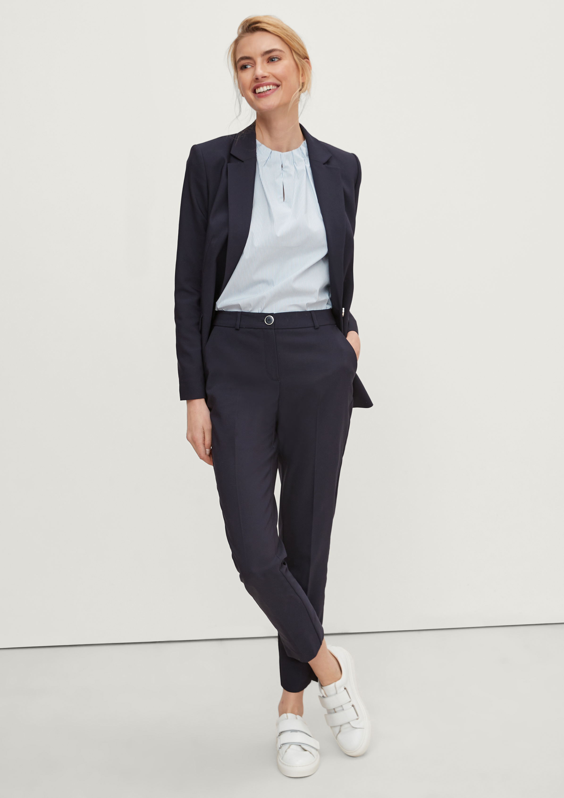 Slim: 7/8-Hose mit Tapered leg - navy