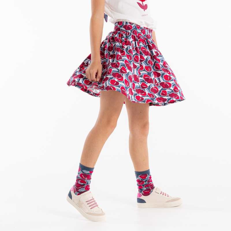 Jupe courte imprimée rose fille