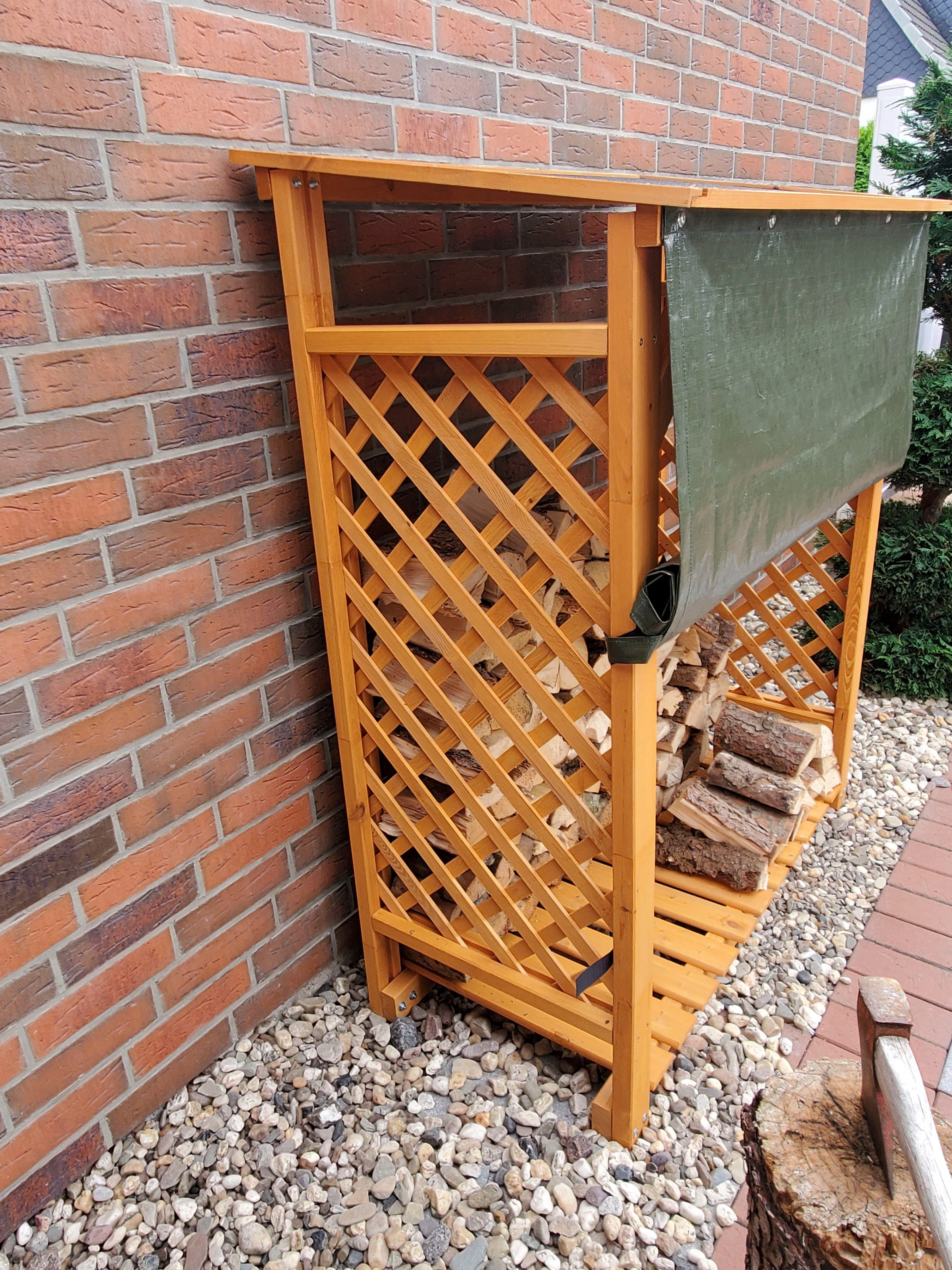 promadino Kaminholzregal Speyer, BxTxH:119,5x68x148 cm, mit Wetterschutz