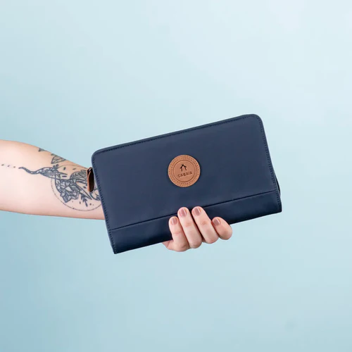 Large Nara wallet in navy blue