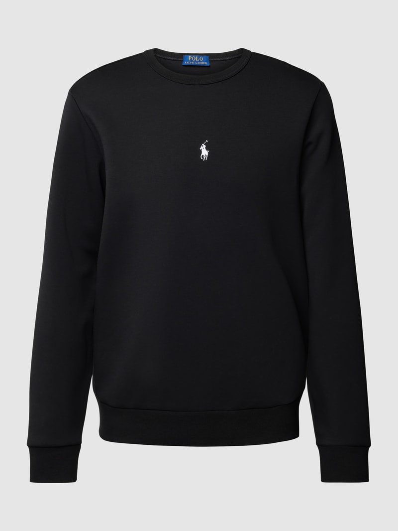 Sweatshirt mit Logo-Stitching in schwarz