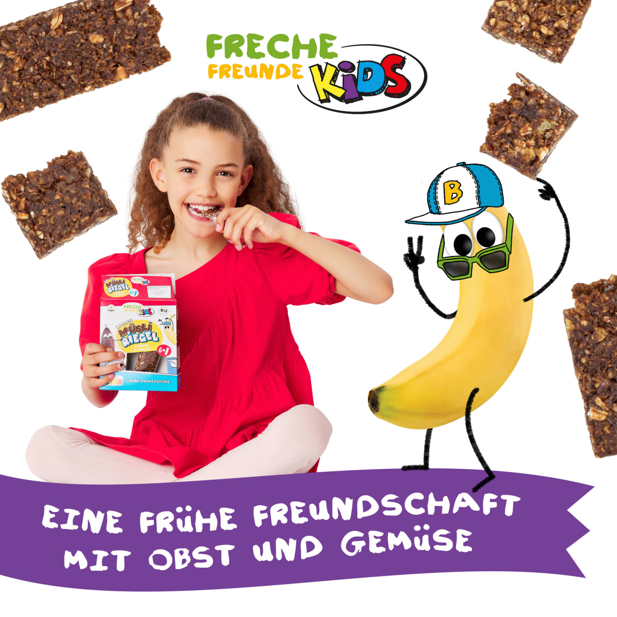Kindersnack Fruchtriegel Banane & Kakao, ab 3 Jahren (6 x 26 g), 156 g