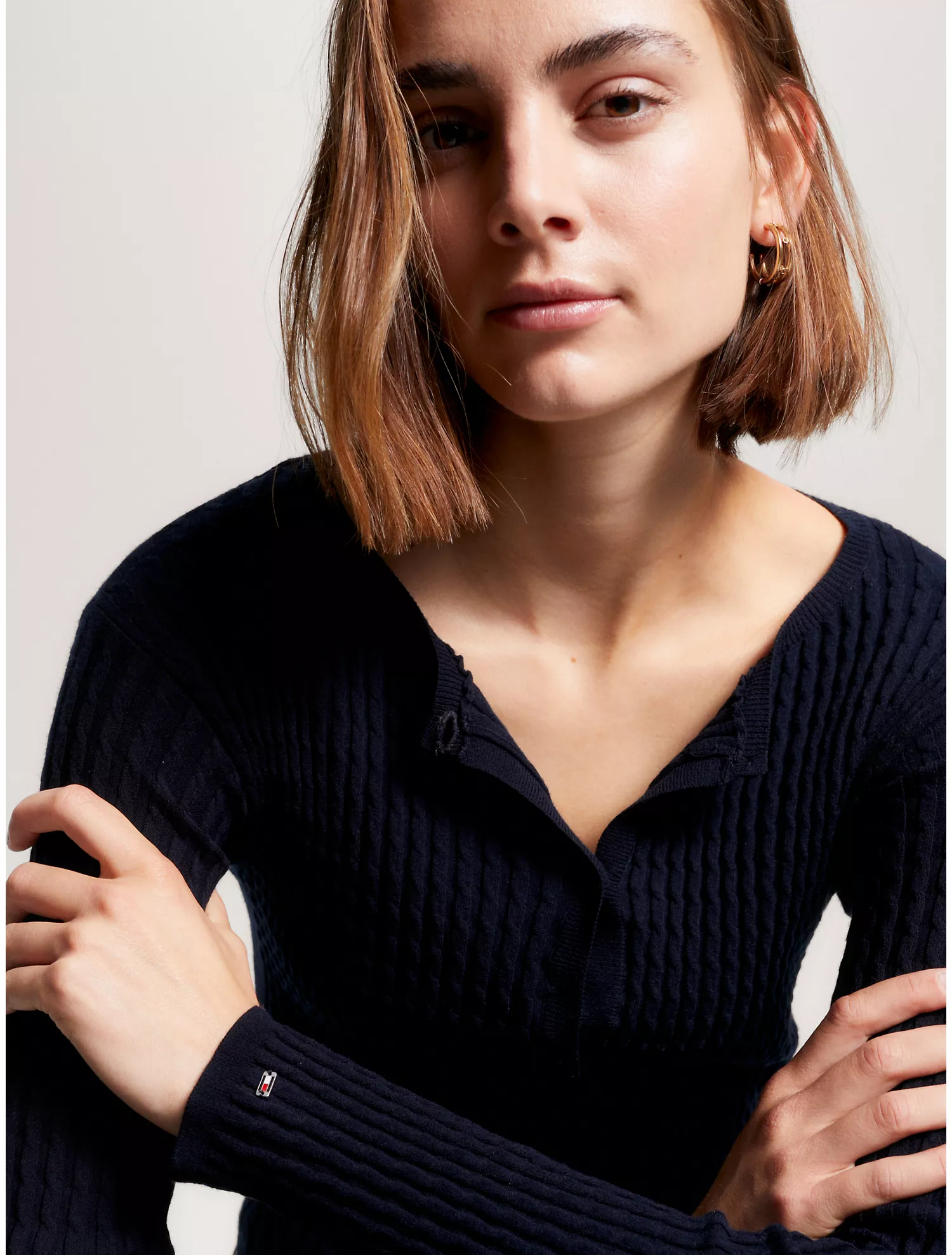 Cable Knit Cropped Sweater