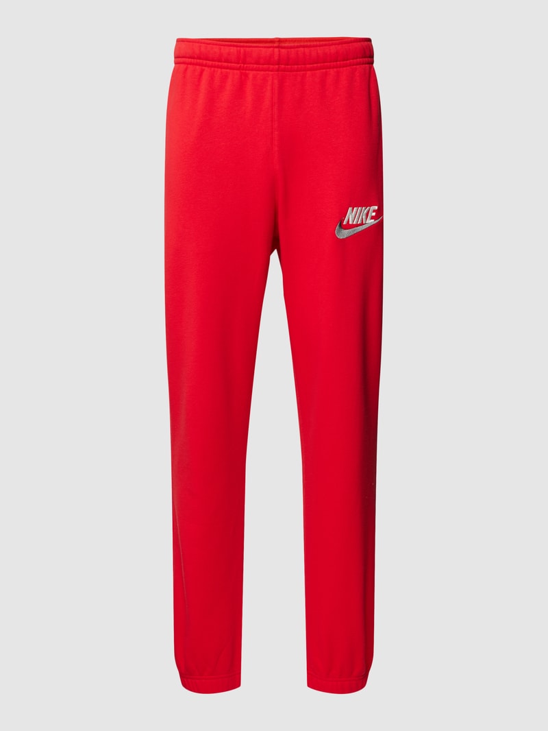 Sweatpants mit Label-Stitching in rot