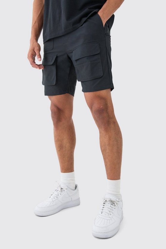 Shorts mit Cargo-Taschen und elastischem Bund