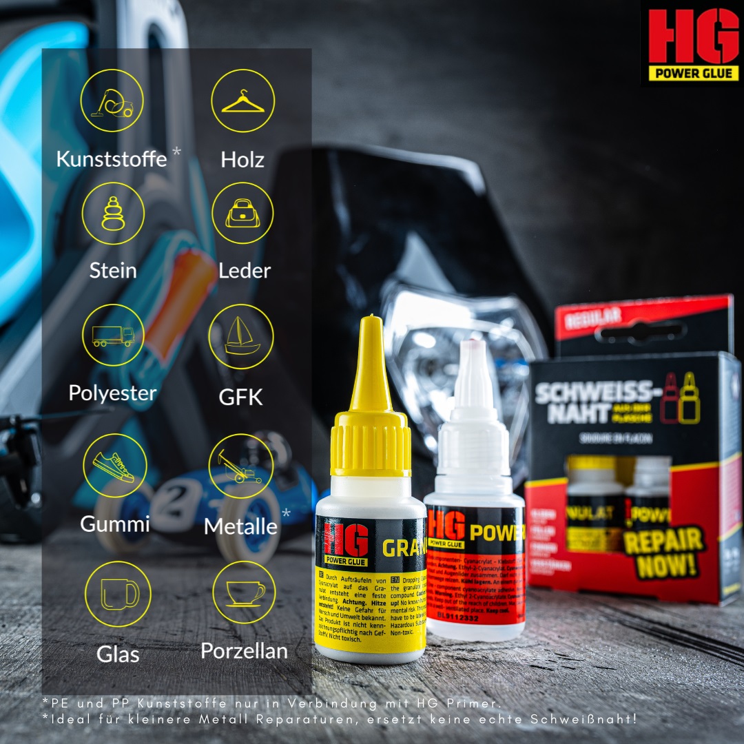 Schweißnaht aus der Flasche HG Power Glue, 20g + 40g - ATU