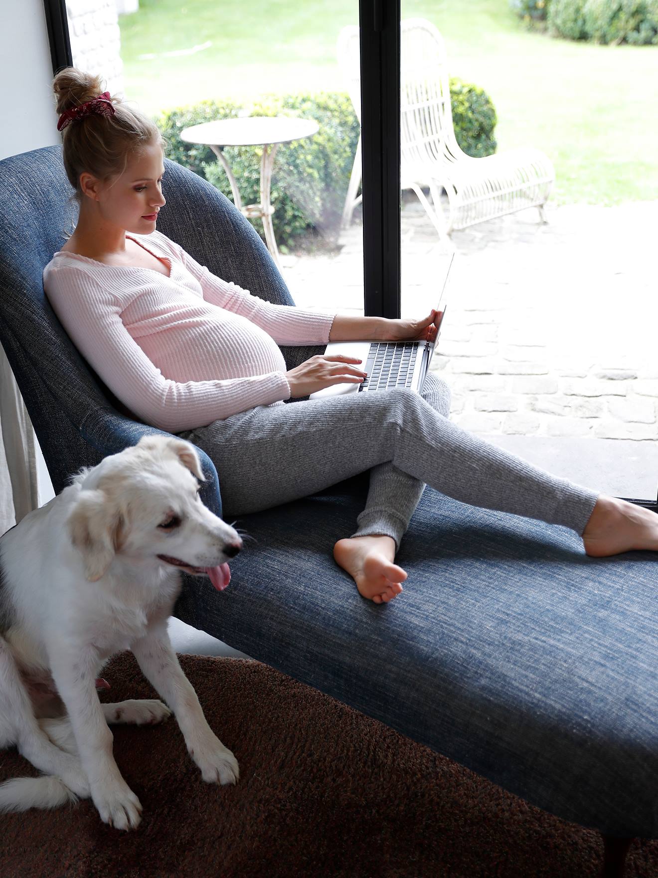 Ensemble 2 pièces homewear grossesse et allaitement gris