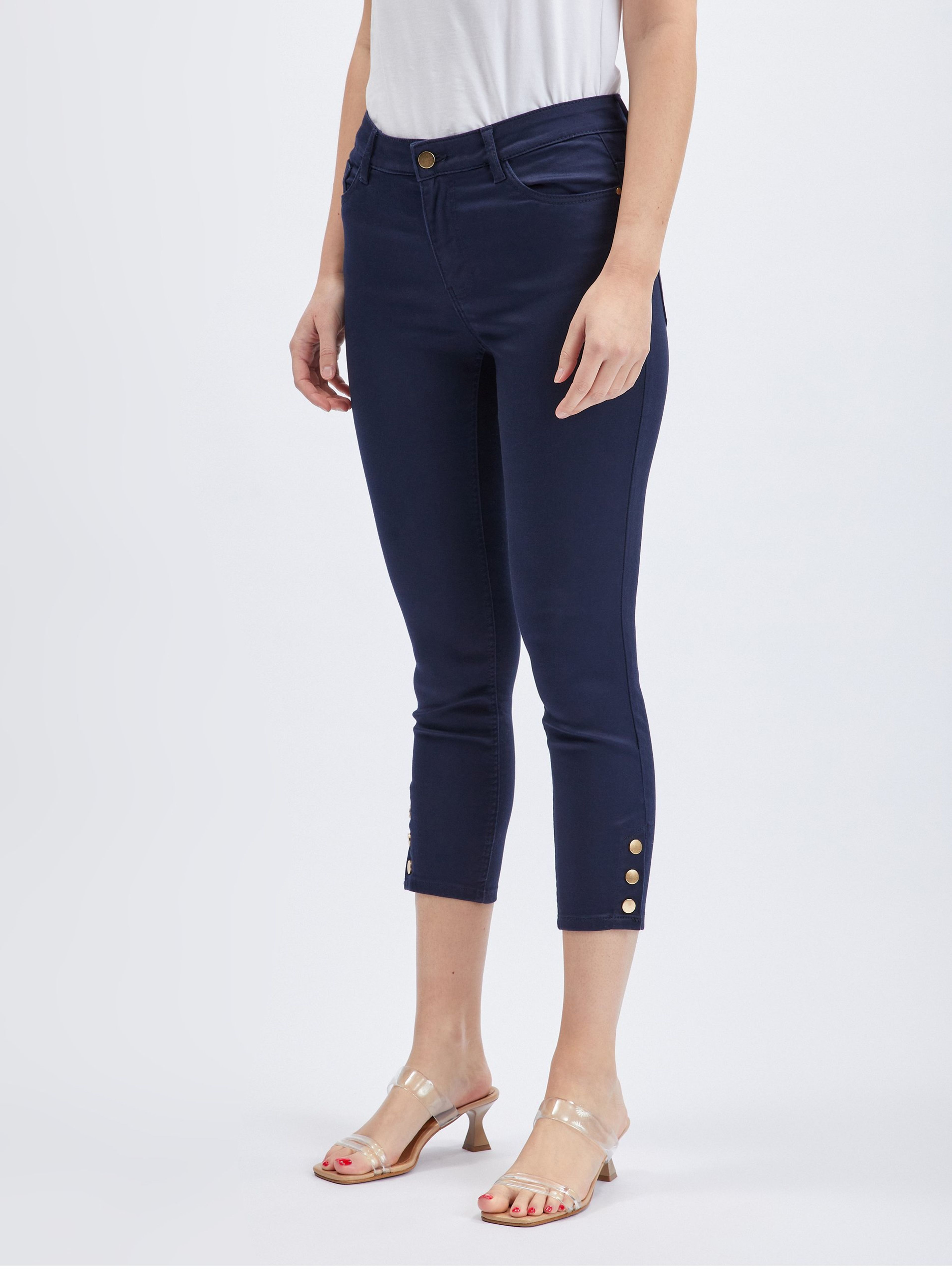 Dunkelblaue Damen-Kurzarmhose ORSAY