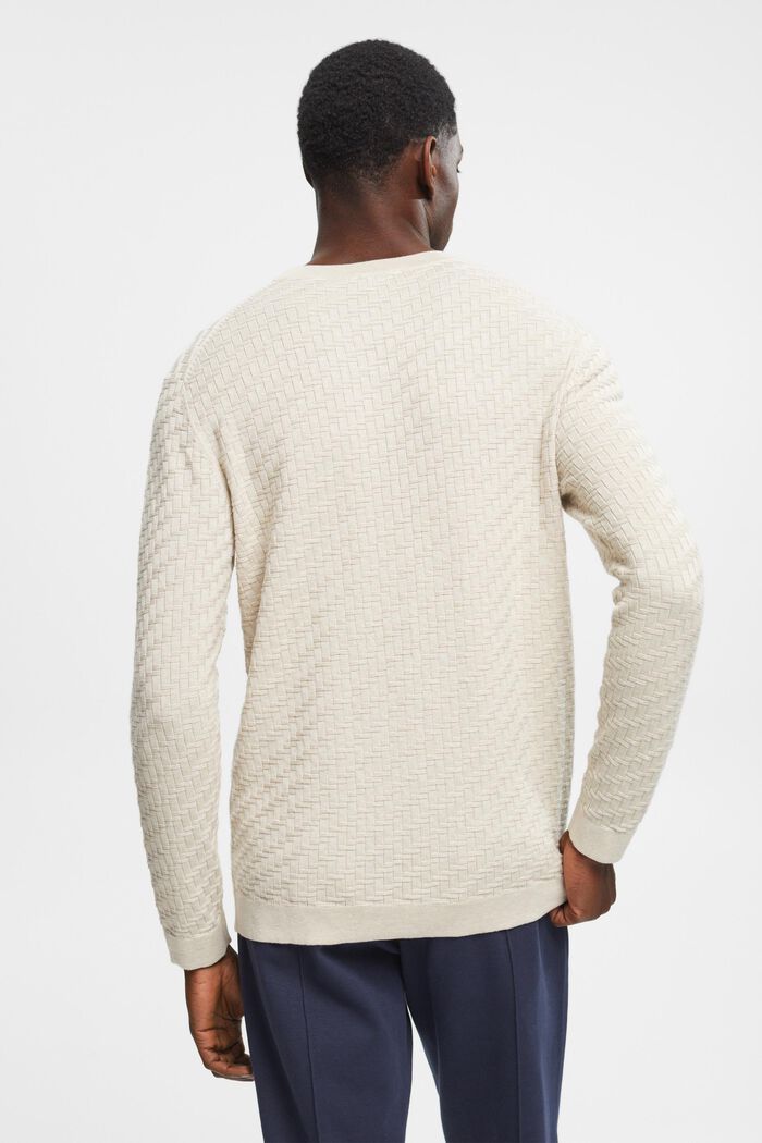 Texturierter Pullover mit Rundhalsausschnitt
