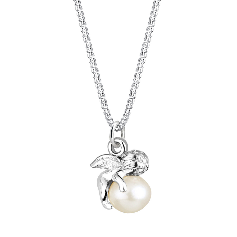 Elli Elli Collier Femmes Ange avec Perle d'eau douce en Argent Sterling 925 collier