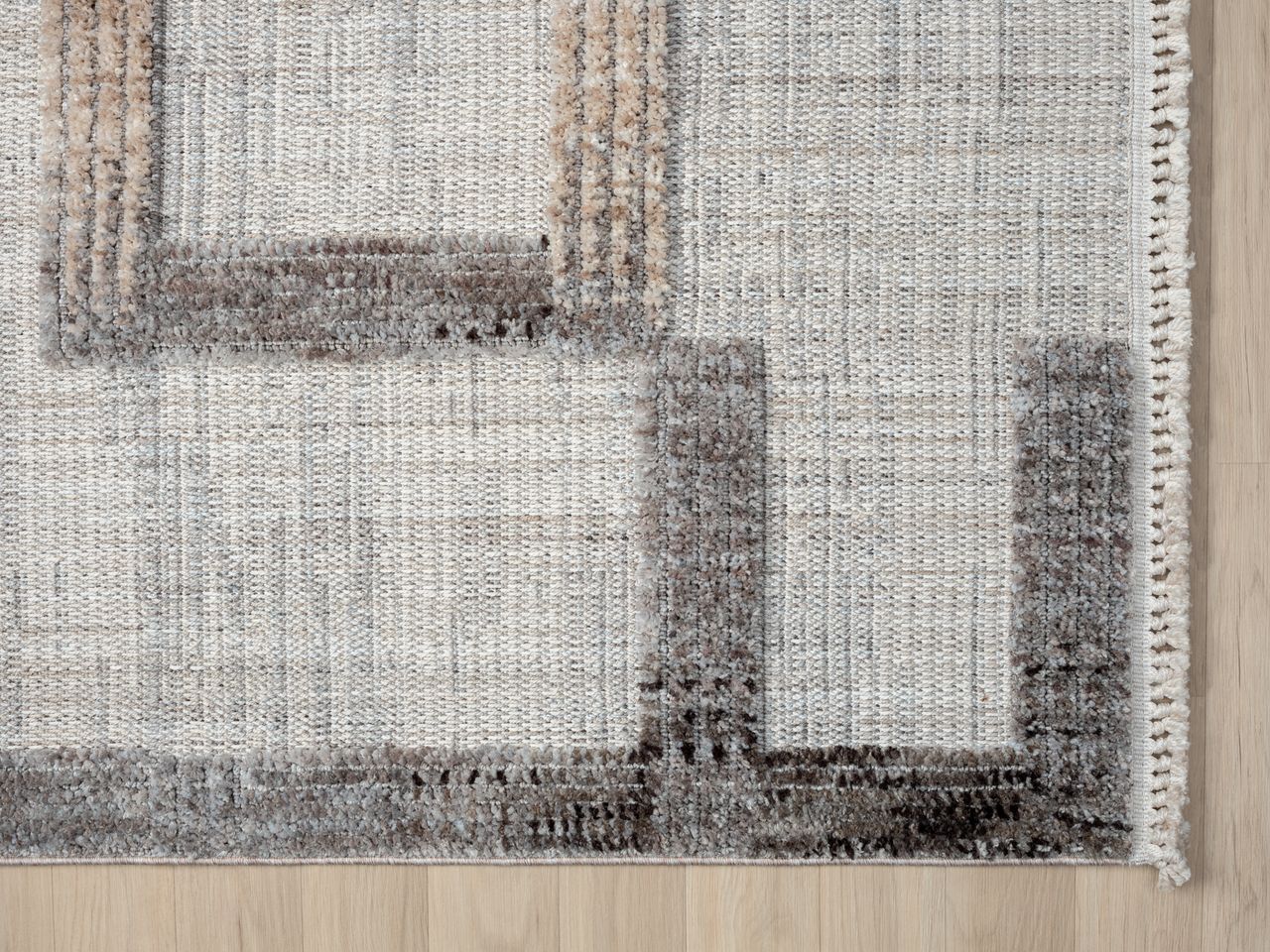 MyFlair Teppich Jade, 160cm x 230cm, Farbe Beige, rechteckig, Florhöhe 15mm