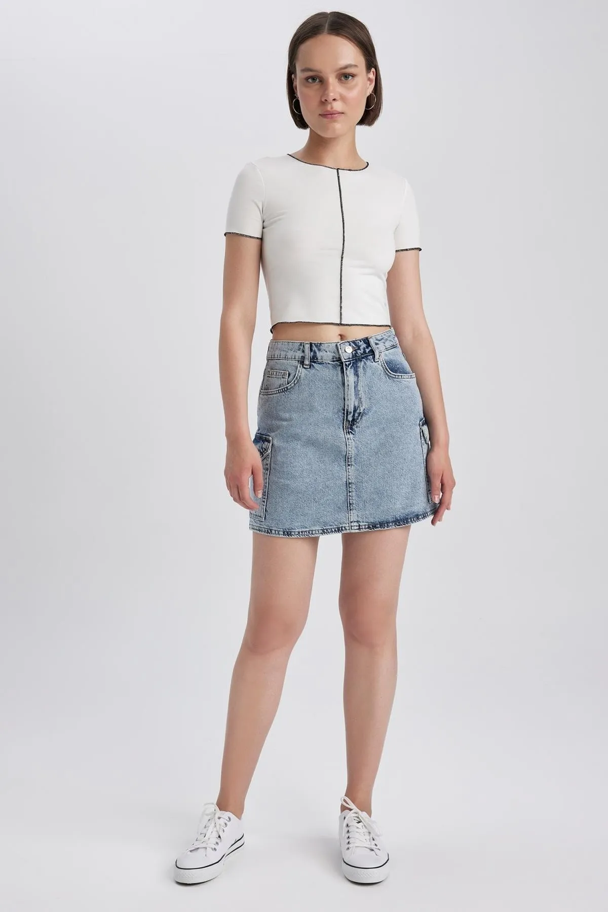 DeFacto  Jeans-Minirock im Cargo-Stil, 100 % Baumwolle A7112ax23hs