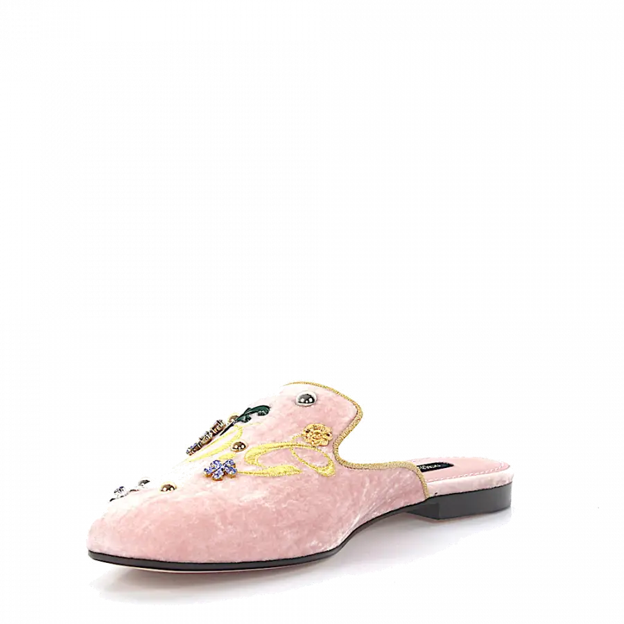 Dolce & Gabbana - Pantoletten JACKIE R Samt - pink