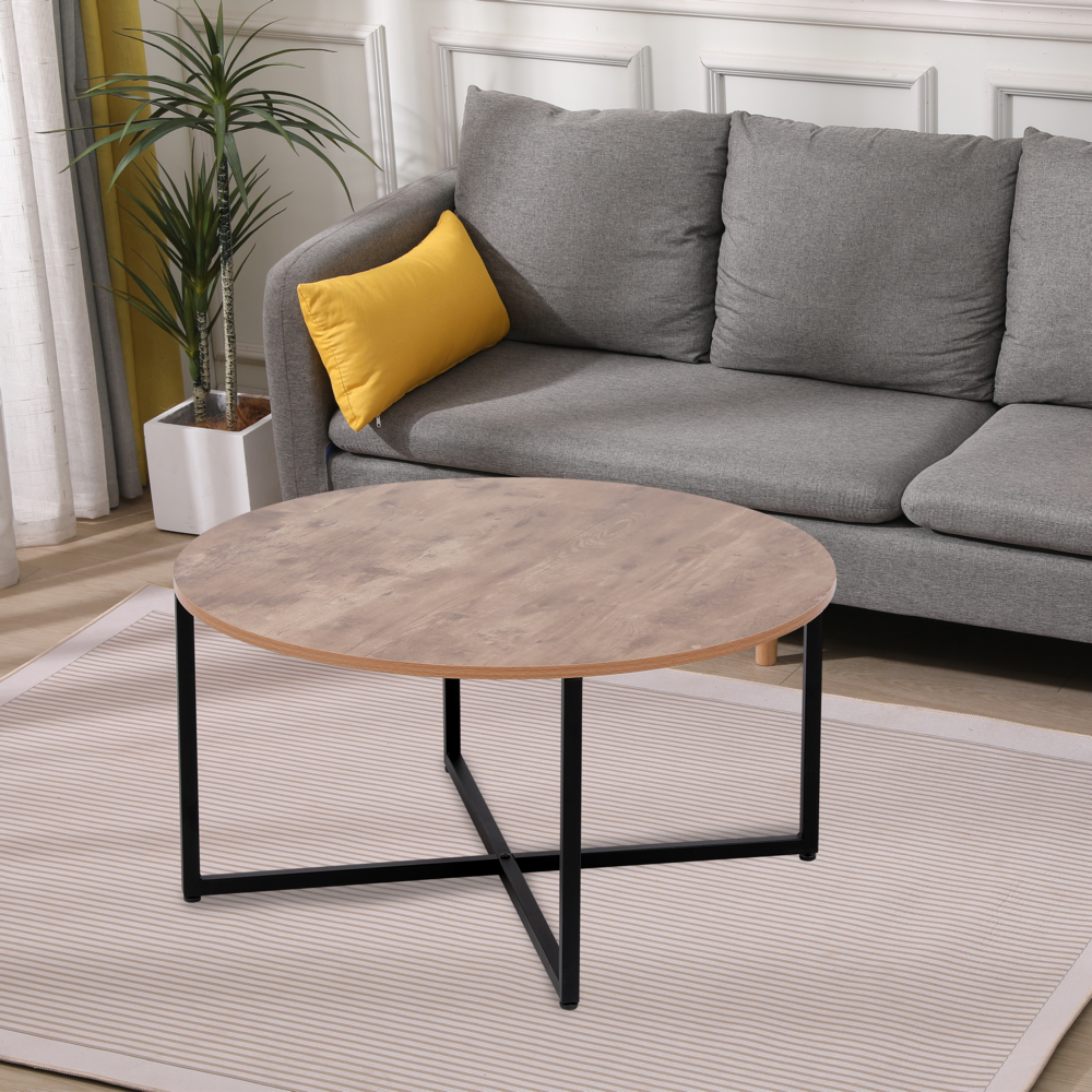 Happy Home Happy Home runder Couchtisch Beistelltisch HWT50-HOL Holzoptik
