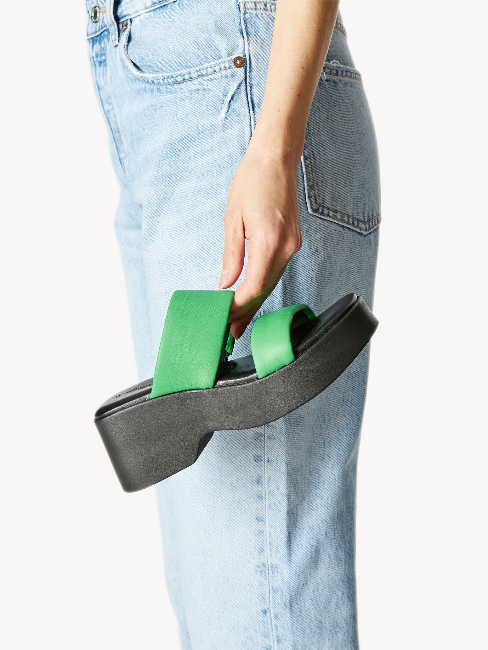 Mule en cuir - vert