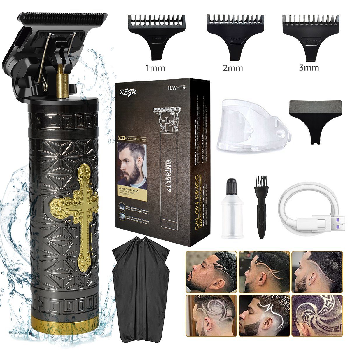 7Magic Haarschneider Profi Rasierer, Mini-Haarschneidemaschine für Männer