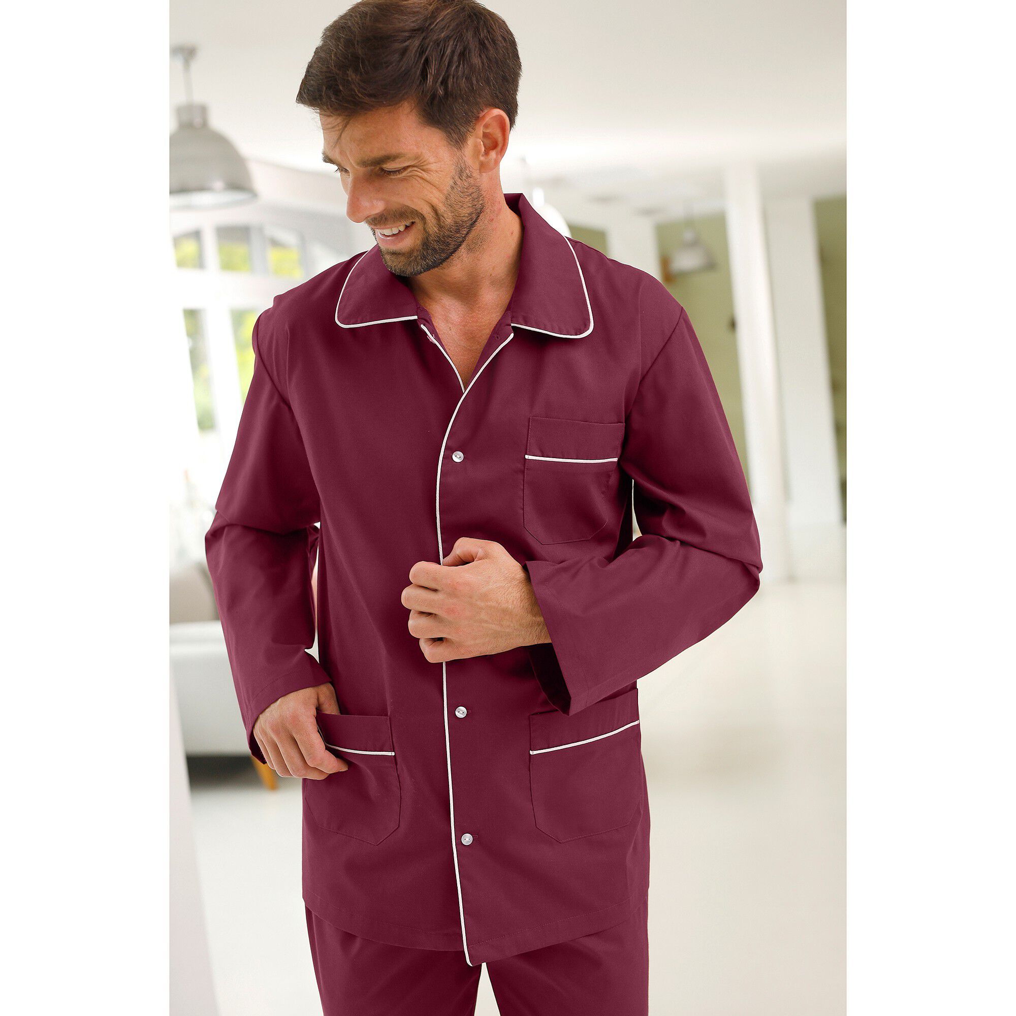 Pyjama uni popeline polyester/coton