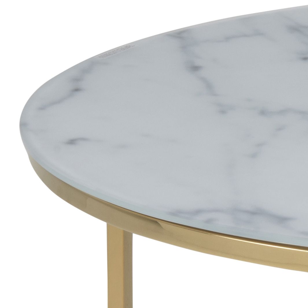Couchtisch Alisma Weiß Gold Ø 80 cm