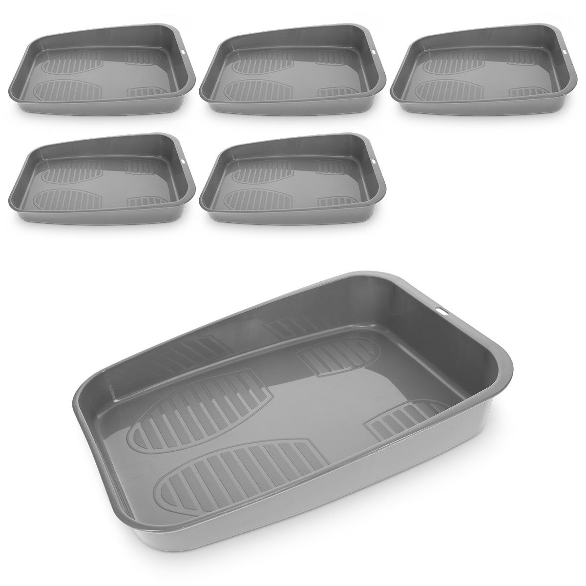 Navaris Schuhabtropfschale Schuhablage Set, 6-teilig, stapelbar, für Garderobe/Schuhregal