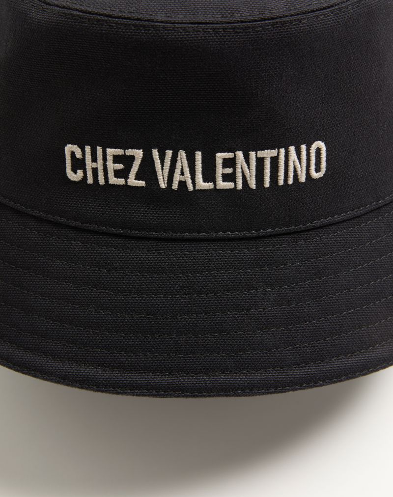 Chez Valentino Bomuldsbøllehat Med Broderi