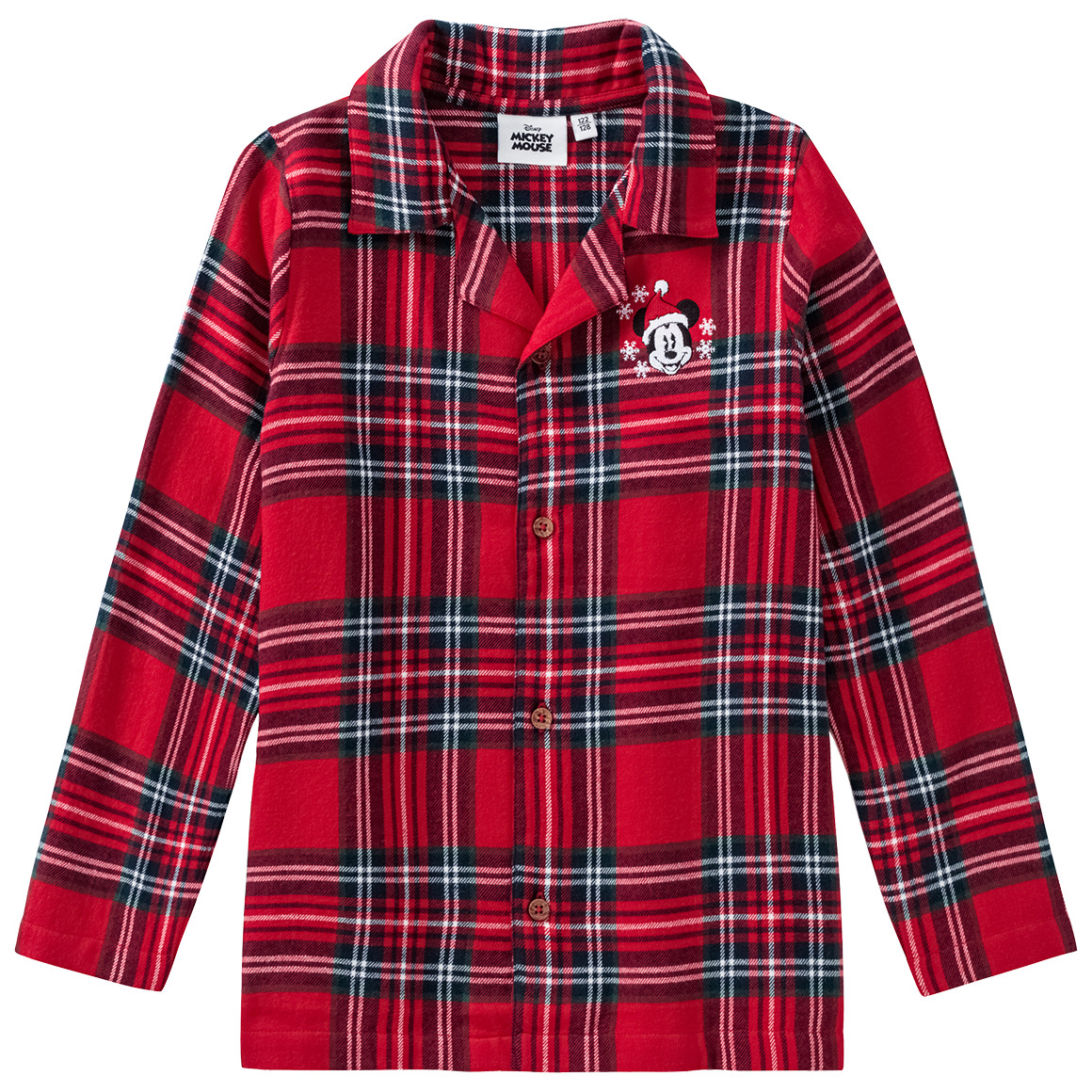 Micky Maus Weihnachtsschlafanzug zweiteilig rot / dunkelblau