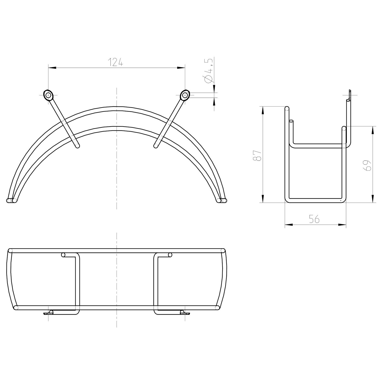 SO-TECH® Schlauchhalter Breite 220 mm Silberoptik Schlauchhalterung, (1-tlg., Schlauchhalterung Kabelhalter von Kesseböhmer)