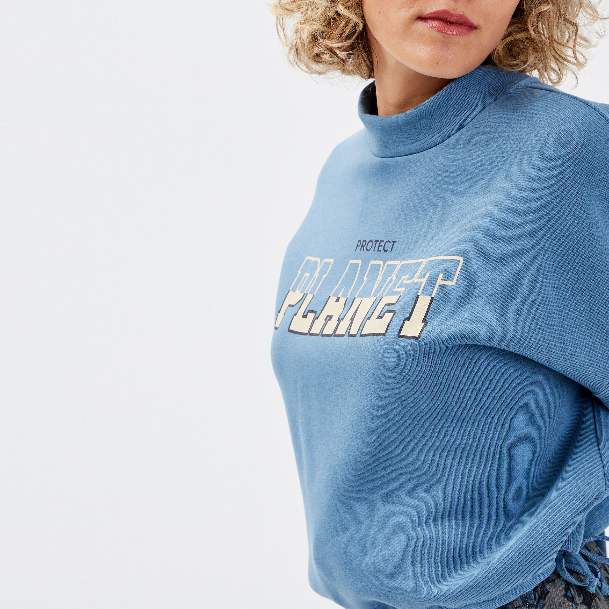 Sweat avec taille à coulisse bleu femme | Cache Cache