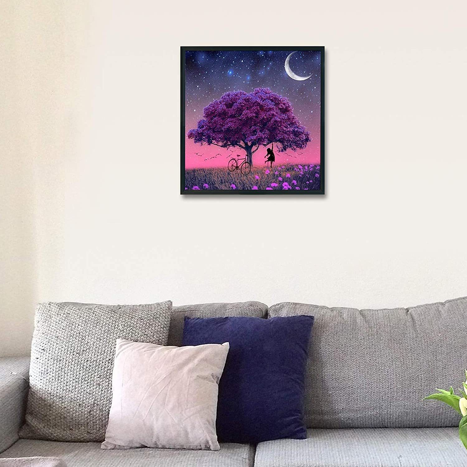 SOTOR Mosaikfliesen 5D DIY Diamant Malerei Set, Malen nach Zahlen,Pasted Painting Strass, Lila, Stickerei Kreuzstich Kunst Handwerk Diamant Home Wall Wanddekoration