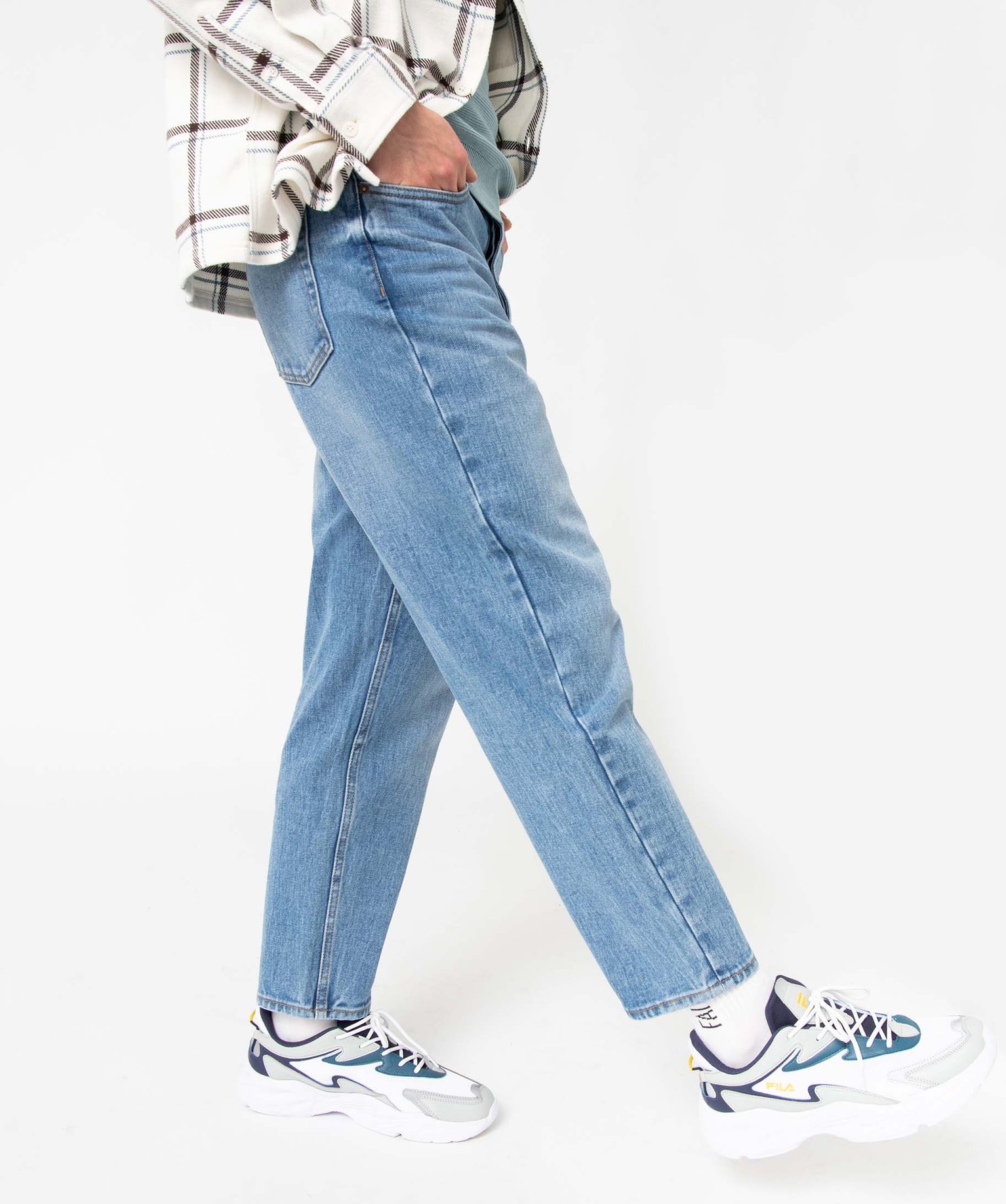 Jean homme coupe loose et délavé stone | GEMO