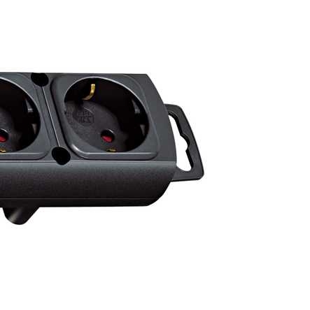 Brennenstuhl 1153300100 Comfort-Line Plus-strømskinne med flatplugg 6-polet svart 2m H05VV-F 3G1.5
