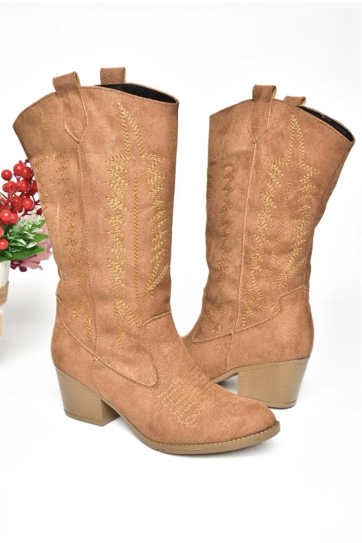 Fox Shoes  R973934002 Braune Wildleder-Cowboy-Damenstiefel