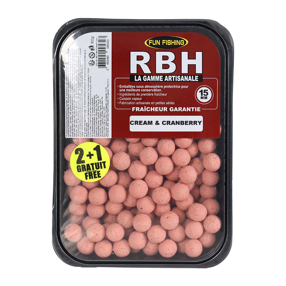 Bouillettes Fun Fishing RBH Boilies Cream & Cramberry 800g