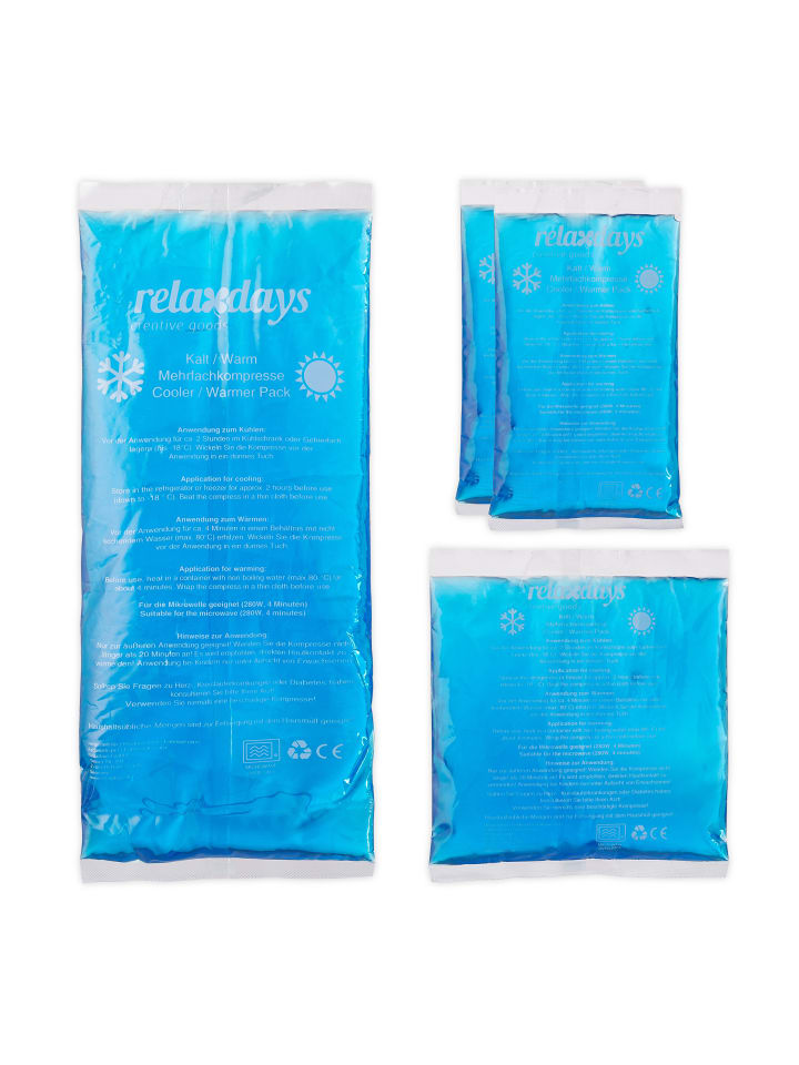 relaxdays 4-tlg. Kühlpad Set in Blau günstig kaufen onesize
