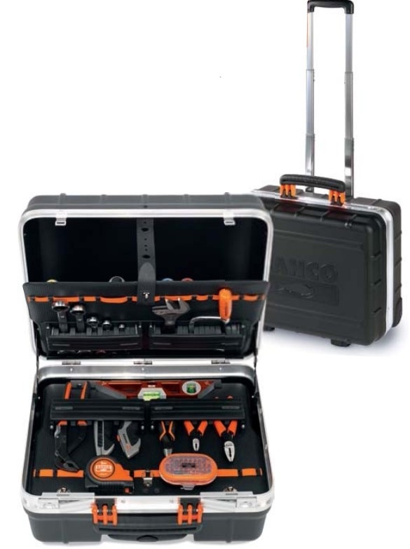Set de truse de scule Bahco 4750RCW011BNL, 55 de piese, cu roți din cauciuc